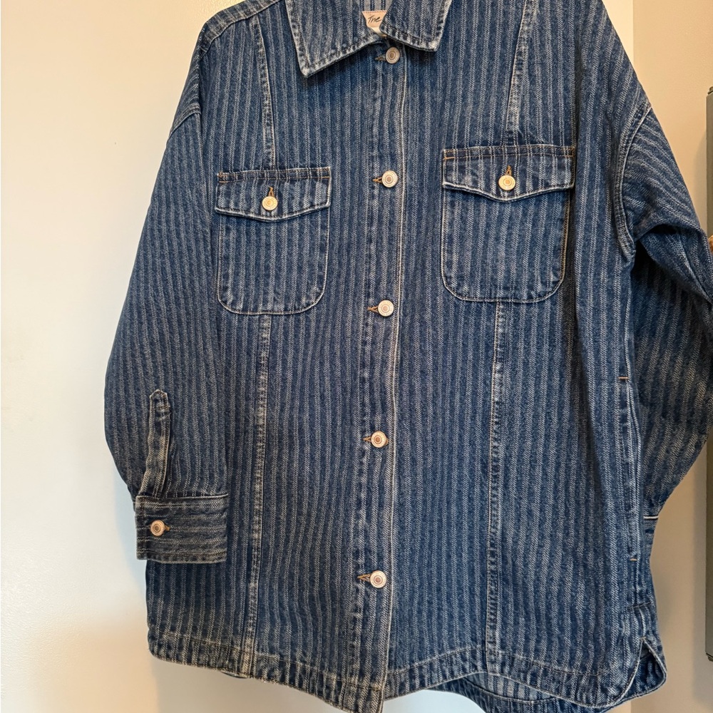 Free People Striped denim Jacket